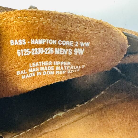 GH Bass & Co Shoes Mens 9 Wide Brown Leather Hampton Boat Deck Eye Moc Toe VTG - Picture 10 of 11